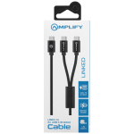 Amplify Linked Series USB-C to 2x USB-C Braided Cable 1.2m - Black - Image 3