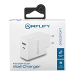 Amplify P.D. 20w Plus USB 12w Dual Wall Charger - White - Image 7