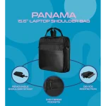 Amplify Panama 15.6" Laptop Shoulder Bag - Black - Image 12