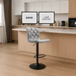 Bayer Large Barstool Grey with black base - Image 18