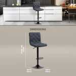 Bayer Large Barstool Grey with black base - Image 5