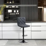 Bayer Large Barstool Grey with black base - Image 7