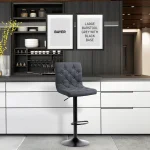 Bayer Large Barstool Grey with black base - Image 8