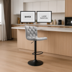 Bayer Large Barstool Grey with black base - Single - Image 14