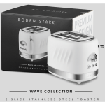Boden Stark 2-Slice Stainless Steel Toaster - White - Image 3