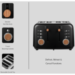 Boden Stark Anson Collection 4-Slice Stainless Steel Toaster - Black - Image 4