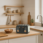 Boden Stark Anson Collection 4-Slice Stainless Steel Toaster - Black - Image 6