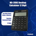 Casio MS-20UC - Desktop Calculator 12-Digit - Black - Image 5