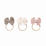 Echo Baby Bow Headbands - Set of 3 (Bone, white, pink) - Image 3