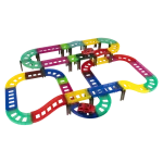 Edu-Matic Mini-Mag Magnetic Tile Tracks with 2 Cars and 93 Pieces