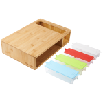 EIGER BAMBOO CUTTING BOARD WITH STORAGE DRAWERS
