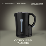 Elektra 1.7l Plastic Cordless Kettle - Black - Image 2