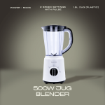 ELEKTRA - 500W 1.5L JUG BLENDER (PLASTIC JUG) - Image 2