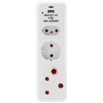 Ellies 3 Way Medium Surge adaptor Schuko,with type C + USB - Image 7