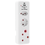 Ellies 3 Way Medium Surge adaptor Schuko,with type C + USB - Image 8
