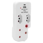 Ellies 3 Way Medium Surge Adaptor with Type C + USB - White - Image 10