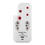 Ellies 3 Way Medium Surge Adaptor with Type C + USB - White - Image 2