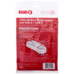 Ellies 3 Way Medium Surge Adaptor with Type C + USB - White - Image 6