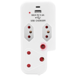 Ellies 3 Way Medium Surge Adaptor with Type C + USB - White - Image 7