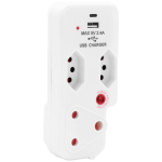 Ellies 3 Way Medium Surge Adaptor with Type C + USB - White - Image 8