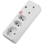 Ellies 4-Way Medium Surge Adaptor with Schuko - White - Image 2