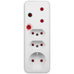 Ellies 4-Way Medium Surge Adaptor with Schuko - White - Image 3