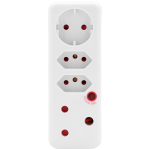 Ellies 4-Way Medium Surge Adaptor with Schuko - White - Image 5