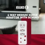 Ellies 4-Way Medium Surge Adaptor with Schuko - White - Image 9