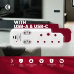 Ellies 4 Way Medium Surge adaptor with type C + USB - Image 11