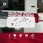 Ellies 4-Way Multiplug - 2 x USB 2.4a - 0.4m - Image 9