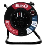 Ellies Heavy Duty Medium Surge Protected Extension Reel 10m - Black - Image 3