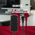 Ellies Side-by-Side Light-Duty Extension Lead - 3m - Black - Image 9