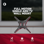 Ellies Solid series Full Motion Single Arm Tv Wall Mount For 23" - 55" TVs - Image 25