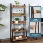Everfurn Aegla 5-Tier Bookshelf - High Pressure Laminate with Powder-Coated Frame - Image 2