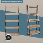 Everfurn Aegla 5-Tier Bookshelf - High Pressure Laminate with Powder-Coated Frame - Image 4