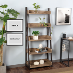 Everfurn Aegla 5-Tier Bookshelf - High Pressure Laminate with Powder-Coated Frame - Image 7