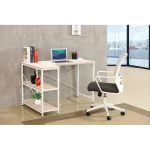 Everfurn Anthony Work Desk - Light Oak and White Frame - Image 11