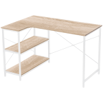 Everfurn Anthony Work Desk - Light Oak and White Frame - Image 2