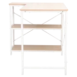 Everfurn Anthony Work Desk - Light Oak and White Frame - Image 9