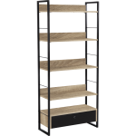 Everfurn Baltic Wide Bookshelf with Large Drawer