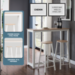 Everfurn Chenin 3-Piece Bar Table & Stool Set with Powder-Coated Frame - Image 4