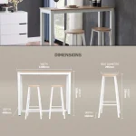 Everfurn Chenin 3-Piece Bar Table & Stool Set with Powder-Coated Frame - Image 5