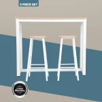 Everfurn Chenin 3-Piece Bar Table & Stool Set with Powder-Coated Frame - Image 6