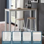 Everfurn Chenin 3-Piece Bar Table & Stool Set with Powder-Coated Frame - Image 7