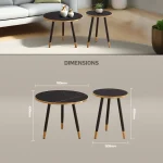 Everfurn Diana Coffee Table Black Marble with Black Legs - Image 3