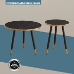 Everfurn Diana Coffee Table Black Marble with Black Legs - Image 6