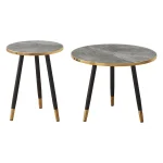 Everfurn Diana Coffee Table Grey Marble with Black Legs - Image 3