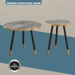 Everfurn Diana Coffee Table Grey Marble with Black Legs - Image 6