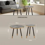 Everfurn Diana Coffee Table Grey Marble with Black Legs - Image 7