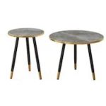 Everfurn Diana Coffee Table Grey Marble with Black Legs - Image 9